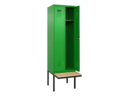locker met bank,HxBxD 2120x600x815mm,2vak,vak B 300mm,cilinderslot