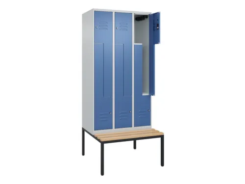 Z-garderobekast,HxBxD 2120x900x815mm,6vak,vak B 300mm,cil.-slot