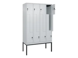 Z-garderobekast,HxBxD 2120x1200x500mm,vak B 150/300mm,draaigrendel - 2