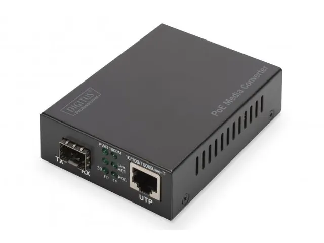 Gigabit PoE Media Converter RJ45/SFP PSE 802.3at 30W tot 80 km
