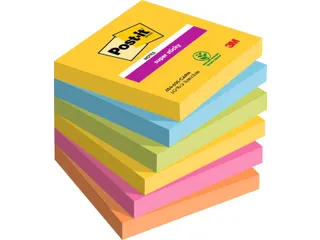 Memoblok 3M Post-it 654-SSRO Super Sticky 76x76mm Rio Assorti - 1