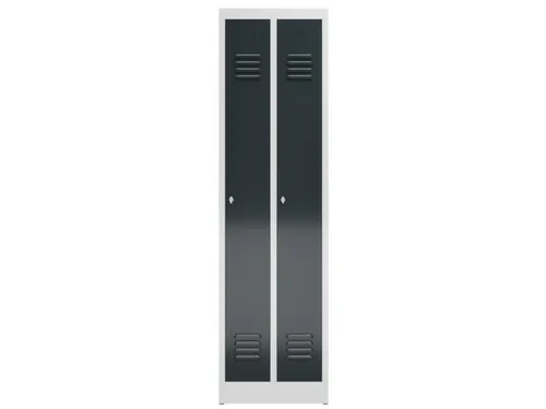 garderobekast,HxBxD 1800x500x500mm,2vak,klink,sokkel,romp RAL7035