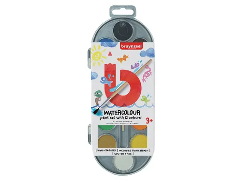 Verfdoos Bruynzeel Kids 12 kleuren waterverf