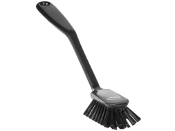 Vikan Hygiene afwasborstel met schraprand medium vezels 280mm zwart