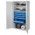 Materiaalkast Geperf. Deuren 1950x1000x600mm 2legborden 5laden Ral7035