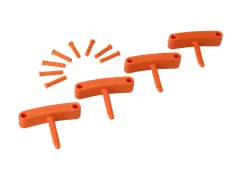 Hygiene 1016-7 Aanvulset haken oranje, full colour, 4 haken/8 pinnen