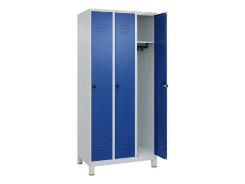 locker,HxBxD 1950x900x500mm,3vak,vak B 300mm,draaigrendel,voeten