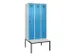 locker met bank,voor scheiding van kleding,HxBxD 2120x900x815mm,3vak