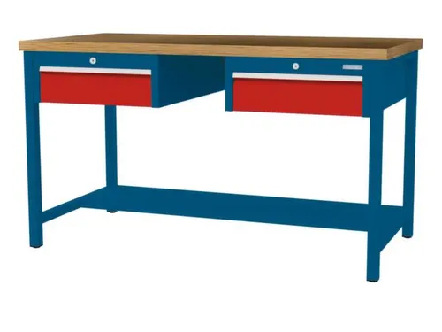 werkbank,HxBxD 860x1500x750mm,onderstel RAL5010,fronten RAL3020