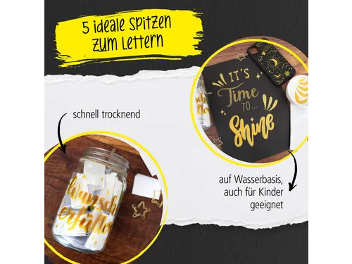 Acrylmarker Online lettering 5 breedtes goud