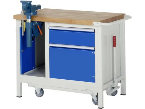 Werkbank 880x1000x700mm Beukenhouten Werkblad 1lade 2 Kasten