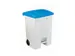 Contitop,mobiele afvalbak met pedaal 70L wit/blauw