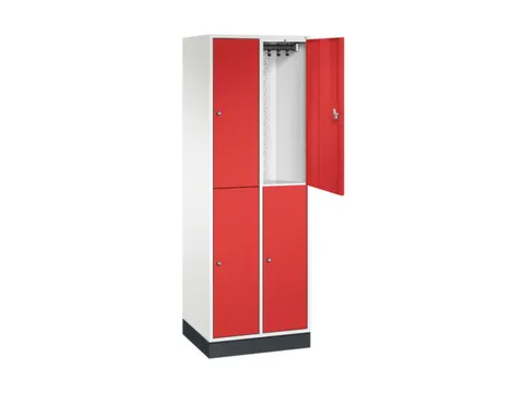 Dubbeldekse garderobekast,HxBxD 1950x620x500mm,2x2vak.,vak B 260mm