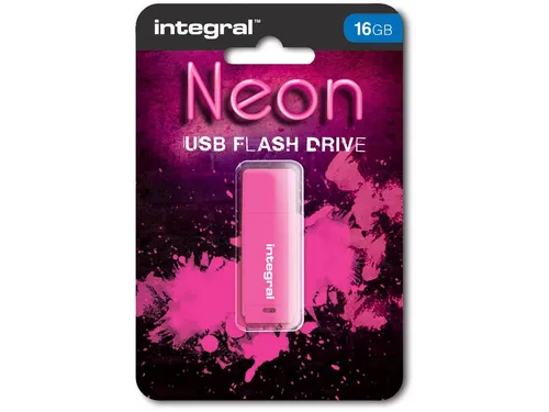 Neon USB 2.0 stick, 16 GB, roze