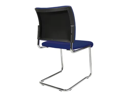 Bezoekersstoel Donkerblauw Stof Zitting 450x480x450mm Sledeframe