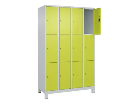 lockerkast,HxBxD 1950x1200x500mm,4x3vakken,vak B 300mm,cil.-slot