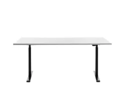 Elektrisch ihv bureau,HxBxD 700-1200x1800x800mm,blad wit,T-voet zwart