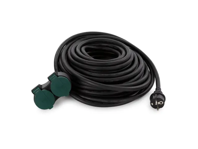 Rallonge électrique 2 prises usage extérieur mise à terre 10m noir
