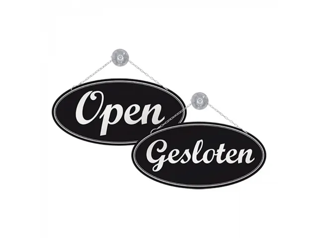 Deurbord open/gesloten met ketting