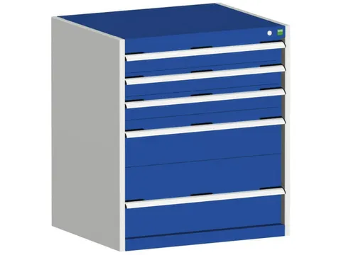 ladekast HxBxD 900x800x650mm 5laden romp RAL7035 front RAL5010