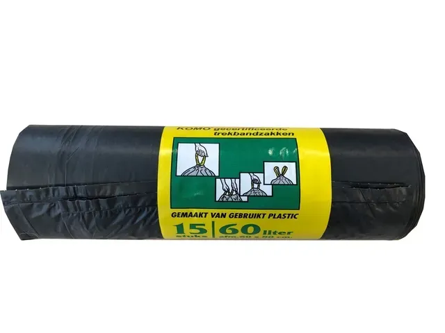 Vuilniszak Komo 60 liter grijs rol Pallet
