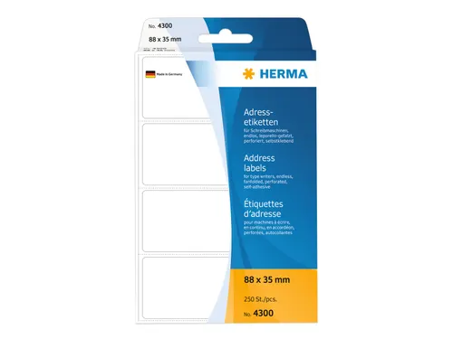 HERMA 4300 Adresetiketten voor Schrijfmachines Leporello 88x35mm