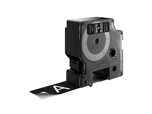 Labeltape Dymo 53721 D1 S721010 24mmx7m wit op zwart