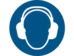 Pictogram bordje Djois Gehoorbescherming verplicht Ø200mm blauw