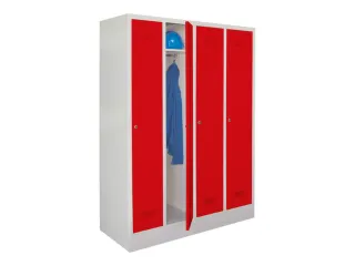 locker,HxBxD 1850x1200x500mm,4vak,vak B 300mm,RAL7035,front RAL3000 - 3