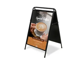 Stoepbord A-Board Elegant Staal Zwart A1 - 1