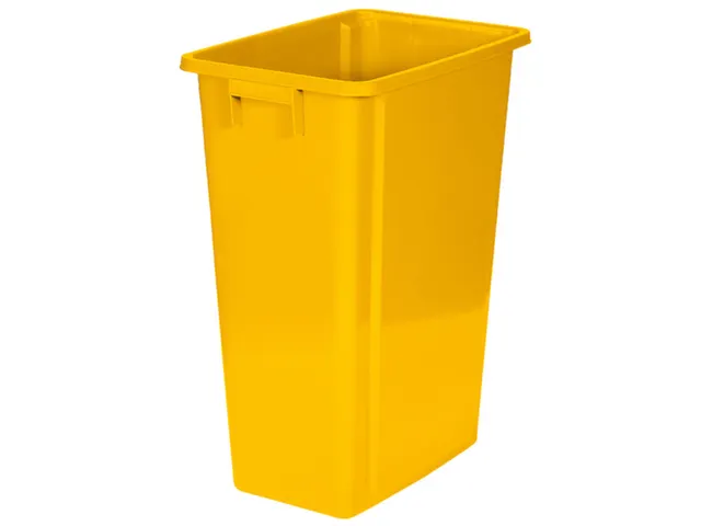 afvalverzamelaar,60l,HxBxD 580x320x460mm,romp PP geel,gesloten