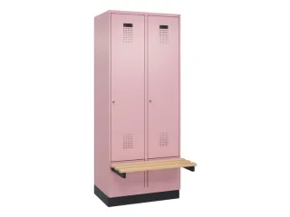 locker met bank,HxBxD 1950x800x815mm,2vak,vak B 400mm,cilinderslot - 2