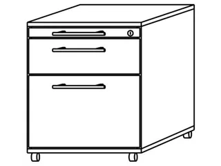 Mobiel Ladenblok 590x430x560mm Pennenlade 1lade 1hangmappenlade Beuken - 3