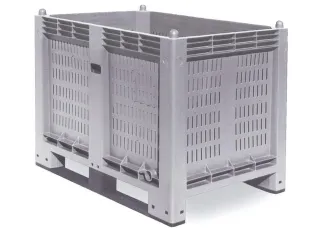 Stapelcontainer Pp 850x1200x800mm 550 liter Wanden Gesleufd Grijs - 1