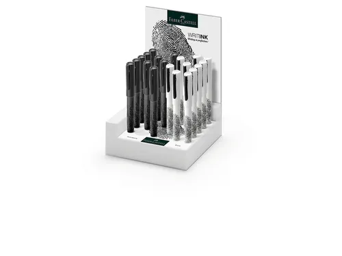 rollerball Faber-Castell WRITink Print display 20 stuks zwart/wit