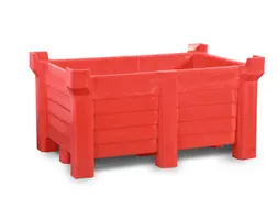stapelbak,HxLxB 600x800x1200mm,300l,PE,rood,Wanden gesloten