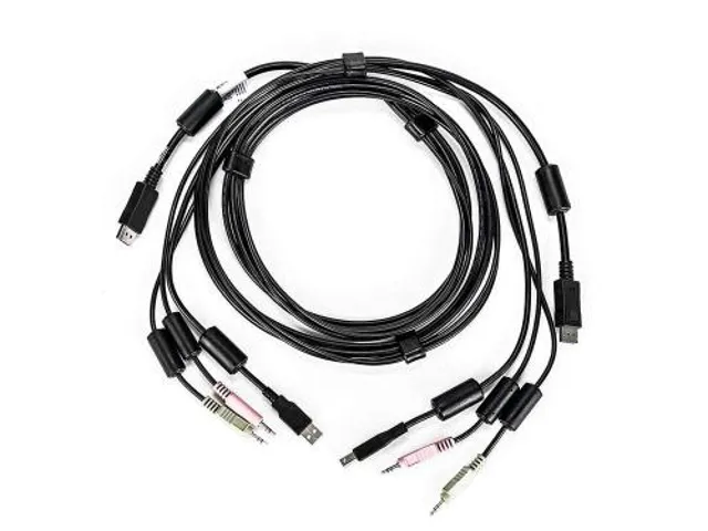 Vertiv Avocent CBL0122, 1,8 m, USB, USB, DisplayPort, Zwart, USB