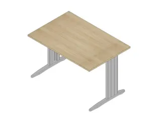 bureau,HxBxD 730x1200x800mm,blad eiken,C-voet aluminium - 1