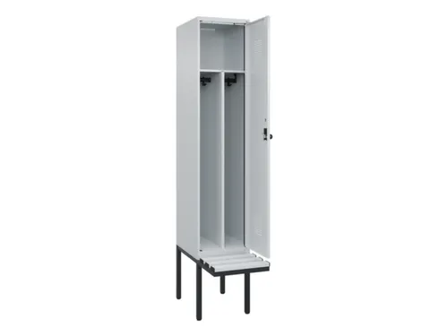 locker met bank,voor scheiding van kleding,HxBxD 2120x400x815mm,1vak