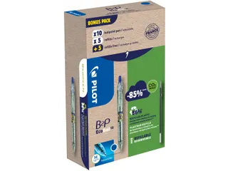Balpen Pilot B2P Ecoball Begreen 1.0mm Medium Blauw 10 stuks+navulling - 1