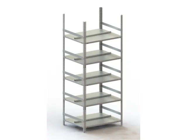 Schroefstelling Basisveld Ral7035 1850x754x604mm 5legborden 80kg