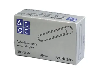 Paperclip Alco 50mm rond vernikkeld 100 stuks - 1