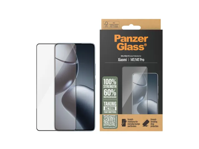 PanzerGlass Screen Protector Xiaomi 14T | 14T Pro | Ultra-Wide Fit,