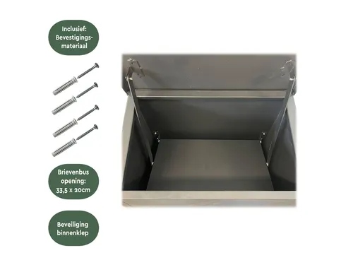 Pakketbrievenbus BRASQ 105x38x24cm PB400 Zwart