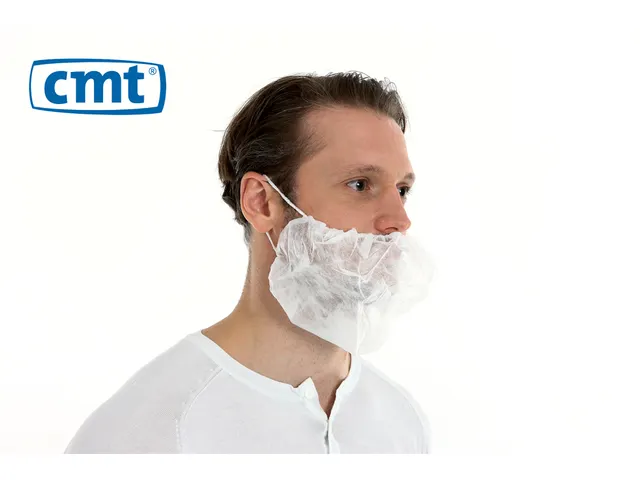 Masque à barbe PP non tissé Blanc 2 élastiques taille unique 1000 p