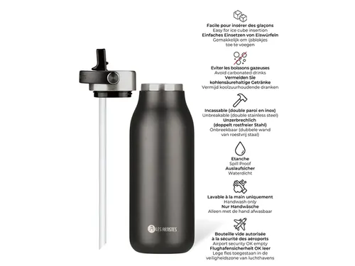 Thermosfles 2.0 Les Artistes Paris 1000ml Grey met Rietje