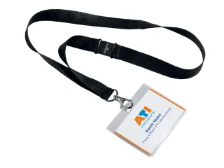 Badge Durable 8600 + Textielband 60x90mm Zwart - 1
