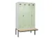 locker met bank,voor scheiding van kleding,HxBxD 2120x1200x815mm,4vak