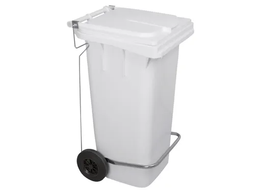 pedaalemmer,1x120l,HxBxD 940x500x560mm,romp PE wit,deksel PE wit