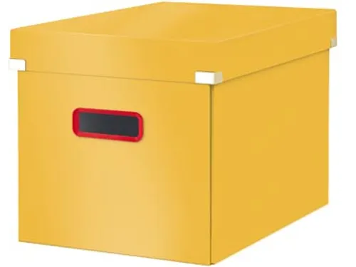 Cosy Click & Store kubus grote opbergdoos geel 80% gerecycled karton